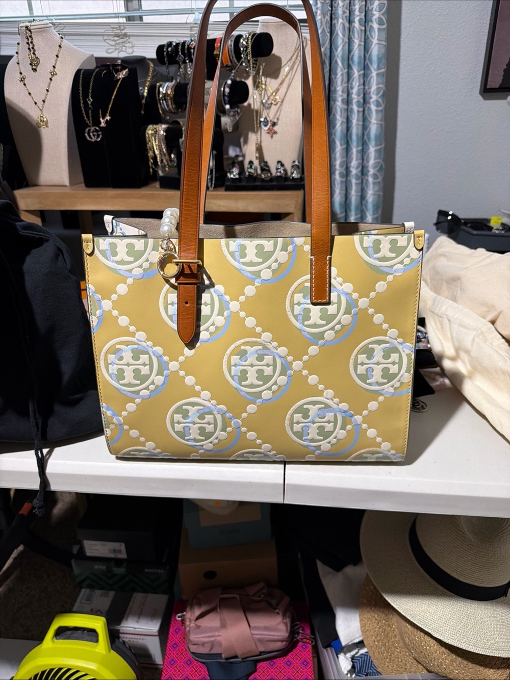 Tory Burch T Monogram Embossed Tote